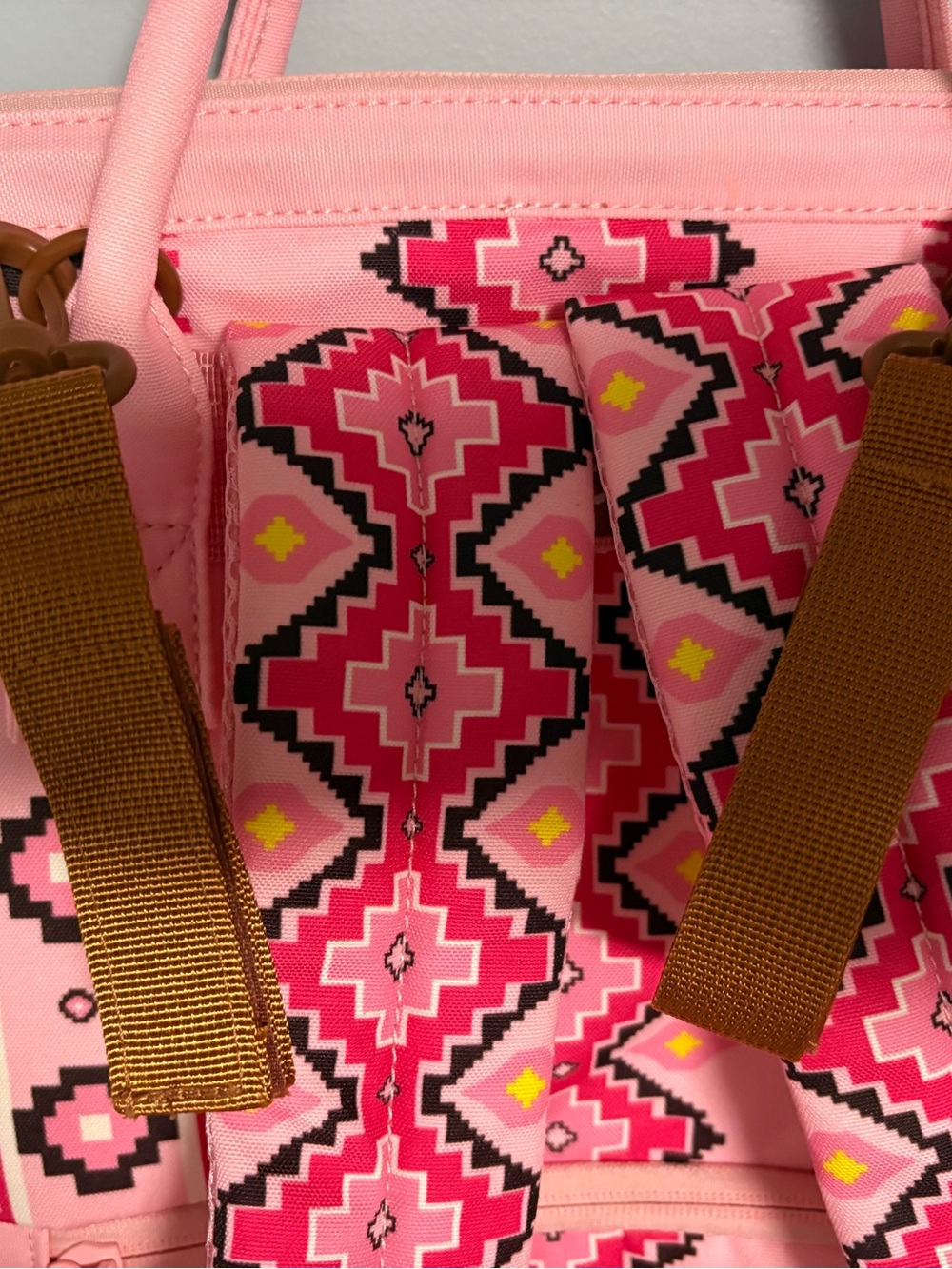 Wrangler Pink canvas Aztec-Print Women's Backpack/ Baby bag - Picture 4 of 11